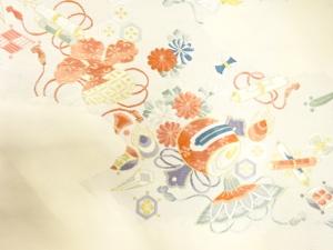 アンティーク　宝尽くしに松・梅模様織り出し名古屋帯